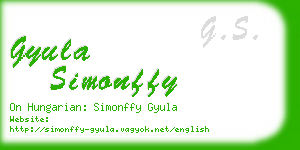 gyula simonffy business card